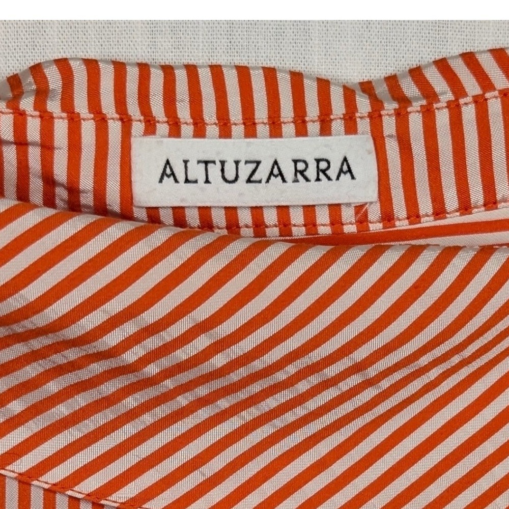 Altuzarra Eileen striped cotton twill top Spread Collar Long Sleeve shirt 42 - Picture 8 of 8